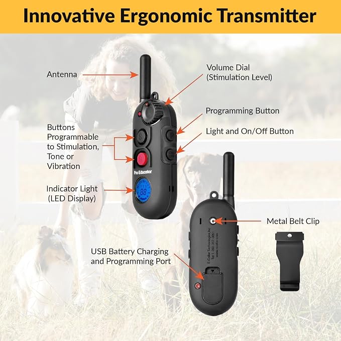 E-Collar Educator Pro PE-900 Dog Training Collar, 1 Dog, Black