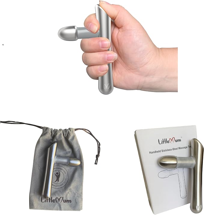 LittleMum T-Bar Massage Tool - Myofascial & Foot Reflexology Massager, Stainless Steel, Heavy Duty