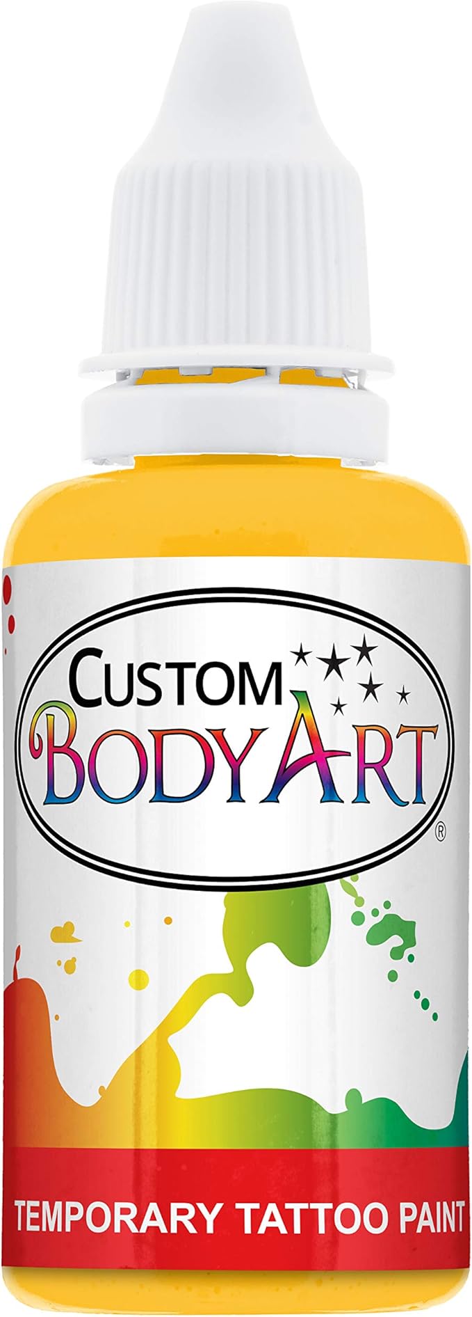 Custom Body Art Yellow Airbrush Body Paint 1oz - Alcohol-Based, Waterproof, Body Paint for Adults, Cosplay, Temporary Tattoos