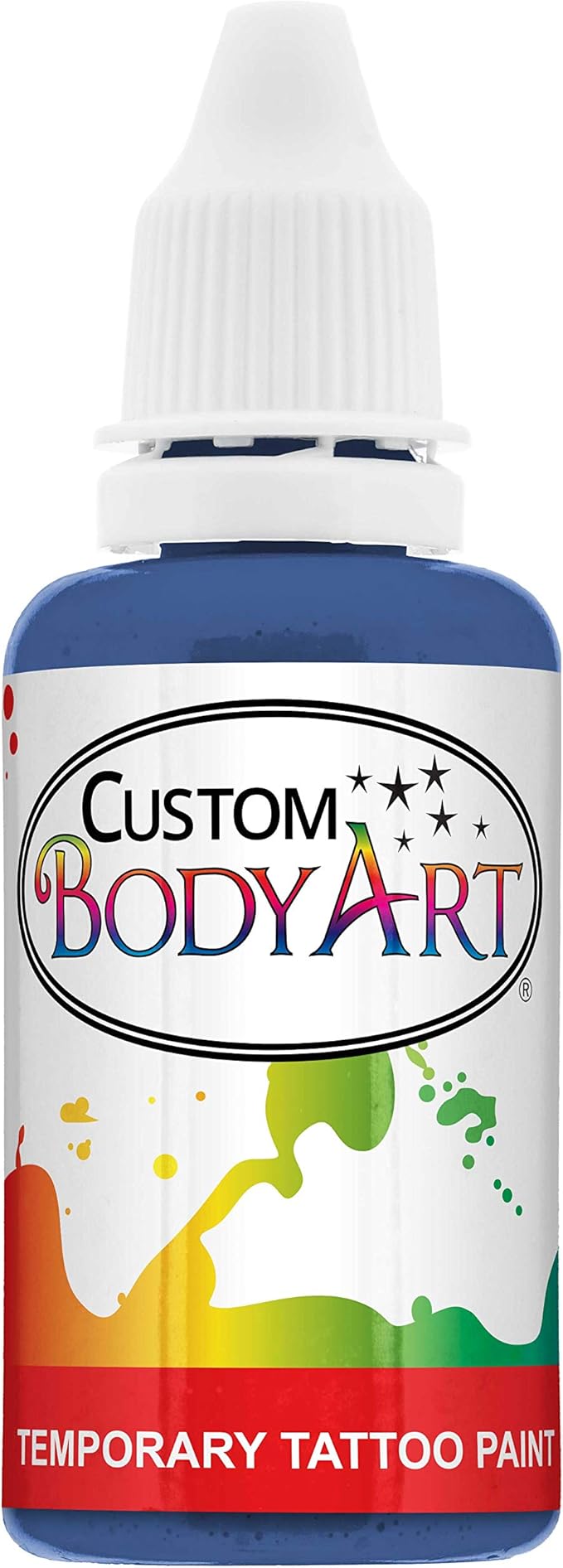 Custom Body Art Blue Airbrush Body Paint 1oz - Alcohol-Based, Waterproof, Body Paint for Adults, Cosplay, Temporary Tattoos
