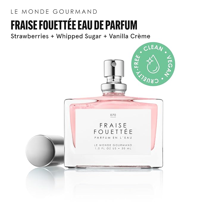 Le Monde Gourmand Fraise Fouettée Eau de Parfum Spray Perfume for Women, Strawberry, Vanilla Cream & Whipped Sugar Scent, Vegan & Cruelty Free, 1 fl oz (30 ml)