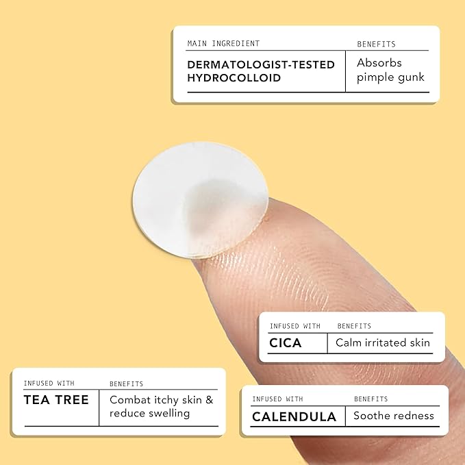 AVARELLE Invisible Acne Spot Patch (24 Count) Ultra Thin Hydrocolloid Spot Sticker for Day Time Acne l For Covering Zits & Blemish with Calendula, Rosehip Seed, Vegan, Cruelty Free