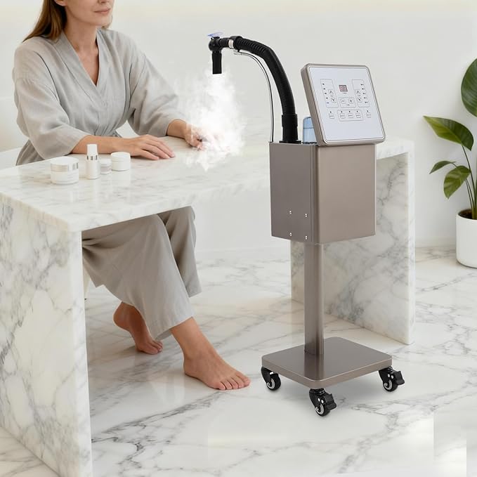 110V 1600W Nano Hair Steamer Machine, Professional Micro Mist Salon Hair Processor, Salon Spa Equipment Vertical Nano Hair Steamer for Deep Hair Care Repair, Hair Styling