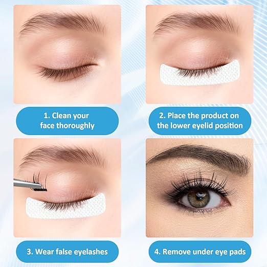 EKIND Eyelash Extension Pads, Non Woven Adhesive Eye Stickers Grafting Isolation Tape Breathable Eye Patch Makeup Stencils(100PCS,White)