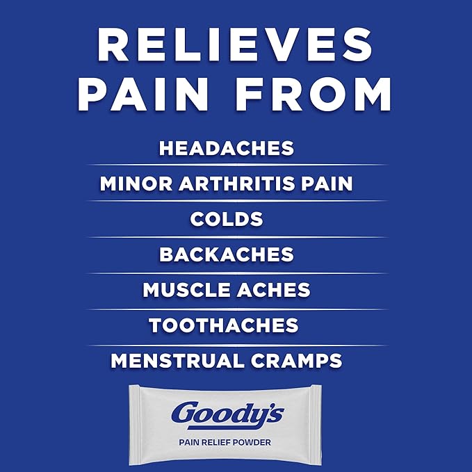 Goody’s Headache Powder Extra Strength Pain Relief, Triple Action Headache Relief with Aspirin, Acetaminophen & Caffeine, 24 Count, Pack of 6