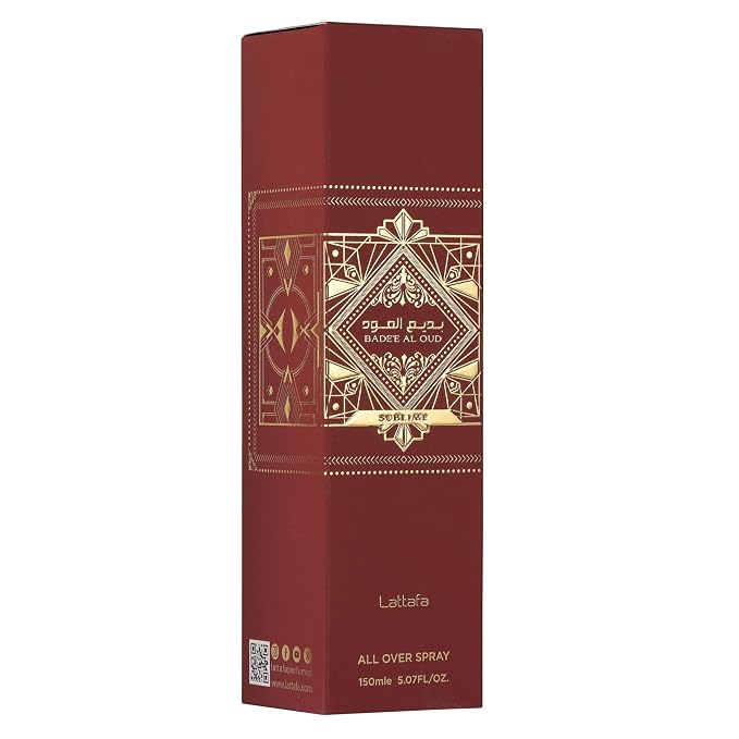 Lattafa Bade'e Al Oud Sublime – Fruity, Floral, Ambery, Oud – All Over Spray Long-Lasting Fragrance for Unisex, 5.07 Ounce / 150 ml
