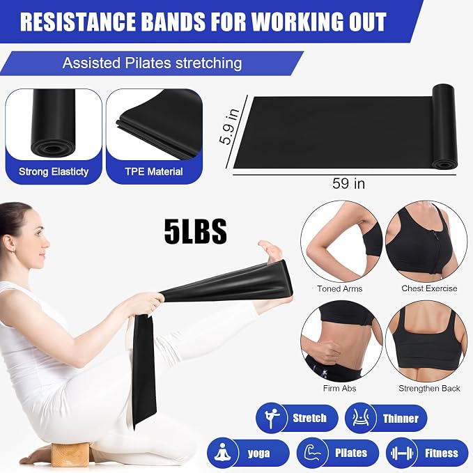 Silipull 10 Pcs Pilates Ring Blocks Set for Women Home Yoga Equipment Accessories Pilates Ring Circle and Ball Workouts Gift Include Ball Yoga Circle Resistance Bands Block Straps Gym Bag