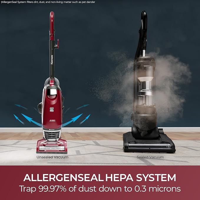 Kenmore Intuition Bagged Upright Vacuum Cleaner Lightweight | 2-Motor Power Suction with HEPA Filter, 3-in-1 Combination Tool, Handi-Mate for Carpet, Floor, Pet Hair - BU3040