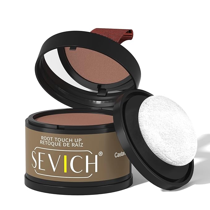 Sevich Hairline Powder - Root Touch Up Instantly Hair Color for Thinning Gray Coverage - Bald Spot Concealing Hair Powder for Women & Men - 48Hour Waterproof & Sweatproof - Auburn