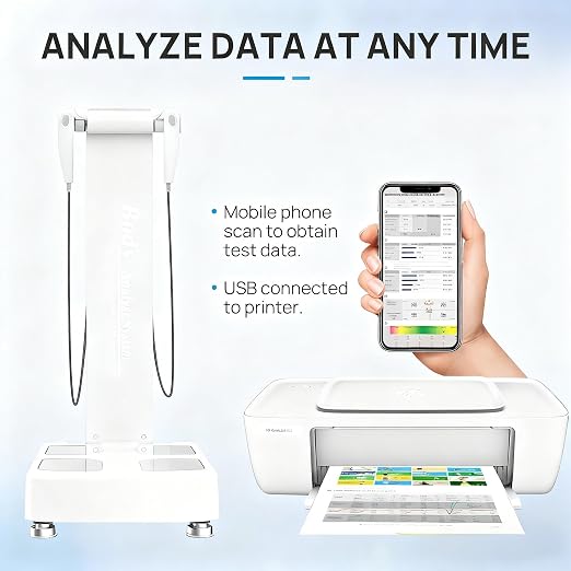 Body Fat Analyzer with Printer, Body Composition Analyzer, Body Fat Scale/Weight Scale for Accuracy 25 Key Metrics, Muscle Analysis, Body Scanner Analyzer Body Fat with BMI for Gym, Clinic, Home Use