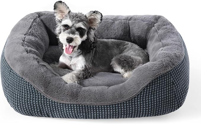 Small Dog Bed for Small Dogs, Cat Beds for Indoor Cats Washable, Orthopedic Dog Bed, Warming Soft Calming Sleeping Puppy Bed Durable Pet Bed with Anti-Slip Bottom S(20"x19"x6")