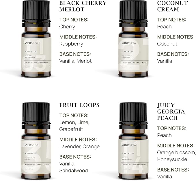 VINEVIDA Fruit Diffuser Oil Collection [Set of 8] - Scented Oil | Aromatherapy Diffuser Oils | Made in USA