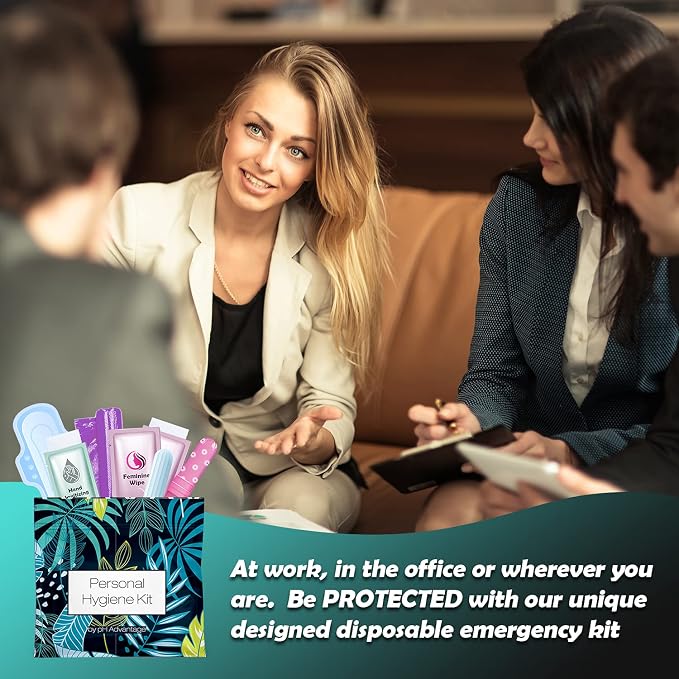Menstrual Kit All-in-One | Convenience on The Go | Single Period Kit Pack for Travelling, Tweens & Teenagers | Individually Wrapped Feminine Hygiene Products (Blue Forest)