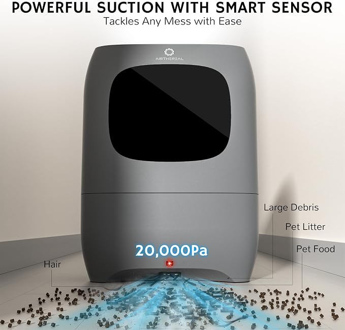 AIRTHEREAL T1 Touchless Vacuum Automatic Dustpan, Auto Sensor, 20Kpa 1500W