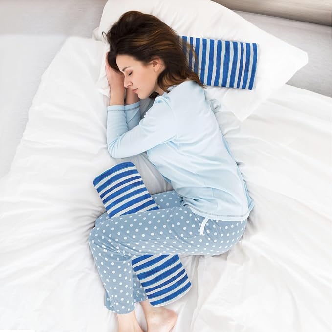 Bolster Pillow Yoga Bedding Essentials Round Neck Roll Pillow Round Pillow Forms Cylinder Pillows Couch Neckroll Pillows for Bed Deepskyblue Stripe