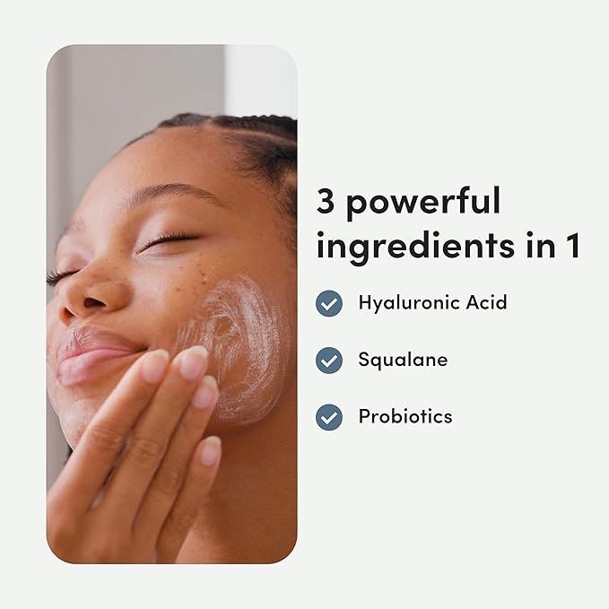 hers Hydrobounce Instant Moisturizer - Hyaluronic Acid, Squalane, & Probiotic Formula - Lightweight Daily Face Cream - Hydrating Vegan Facial Lotion – 1.7 Fl Oz