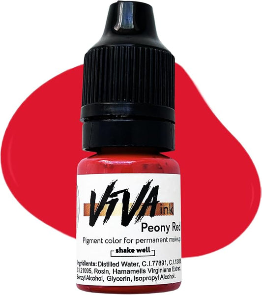 Lip Pigment – Peony Red – Permanent Lip Makeup – Microblading Ink for Durable and Colorful Lips – Long Lasting Color Lip Cosmetics (0.2 oz)
