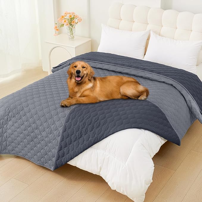 Smiry Waterproof Dog Bed Cover Blanket, Reversible Pet Blanket | Soft Reversible, Washable Leakproof Cats Dogs Couch Cover for Sofa, Couch, Furniture (82x120 Inch)