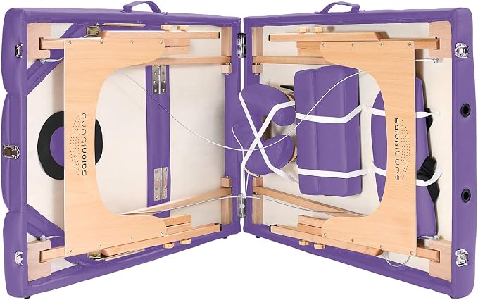 Saloniture Professional Portable Massage Table with Backrest - Lavender