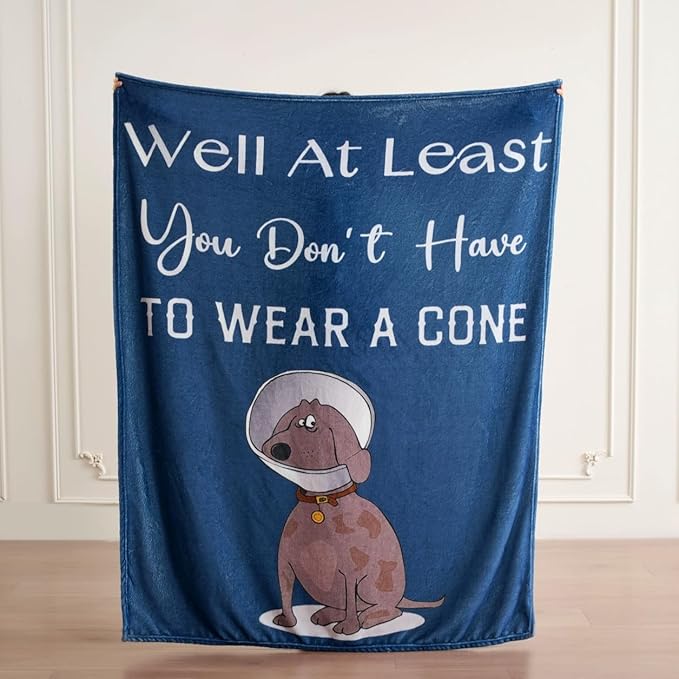 Thinking of You Gifts for Women Men – Get Well Blanket 50x60 Inch, Navy Flannel Comfort Blanket, Sympathy Throw for After Surgery, Chemo, Illness, Recovery
