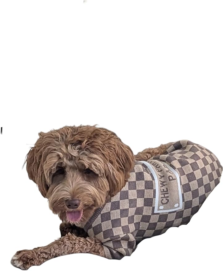 Dog Sweater for Small Dogs, Designer Dog Clothes, Luxury Damier, Soft Knit | Designer dog clothes for small dogs with soft knit comfort, luxury styling and easy pullover fit for Yorkies in cold weather.