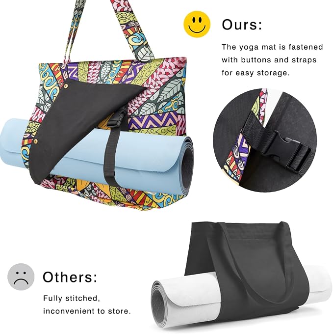 Yoga Mat Bag Yoga Bags and Carriers Fits All Your Stuff Yoga Tote Bag with Zipper Pocket Yoga Mat Carrier Pilates Bag Take in Out Mat Easily