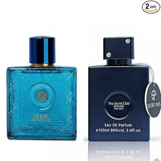 AFLUXE Verse Adonis & The Secret Club Intense Combo Men Cologne 3.4 Fl. Oz Men's Perfume Bold Combination of Woody & Floral Scents Eau De Parfum for Men Lasts All Day Best Gift