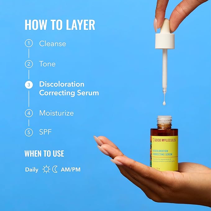 Good Molecules Discoloration Correcting Serum Pack 2 – 75 ml / 2.5 fl oz Each | Lightweight Facial Serum with Tranexamic Acid & Niacinamide for Even-Looking Skin