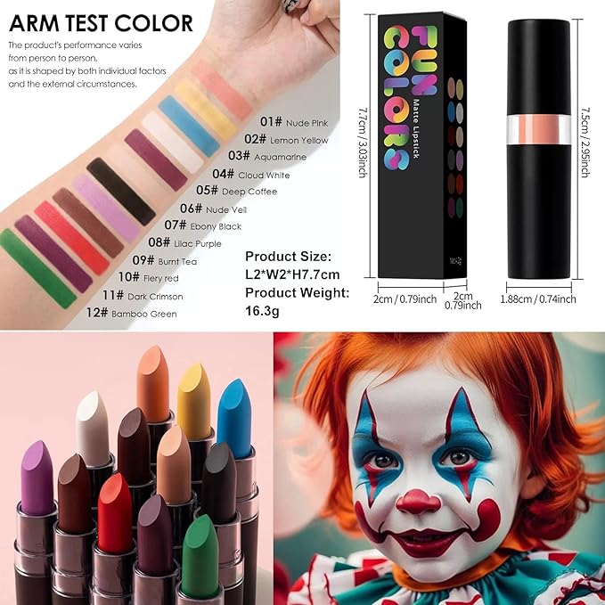 Plum Body Paint, Face and Body Paint Stick for Halloween Joker Zombie Vampire Skeleton Skull Special Effects Mime Makeup (11# Plum)