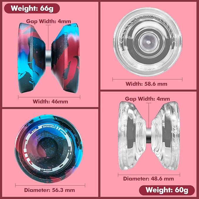 WATIEOBOOYOYO P02+M18 YoYo Perfect Set, Dual Mode yoyo (Professional Responsive and Non-Responsive), Suitable for Yo-yo Beginners Kids and Adult Professional Players, yoyo Tricks Performance
