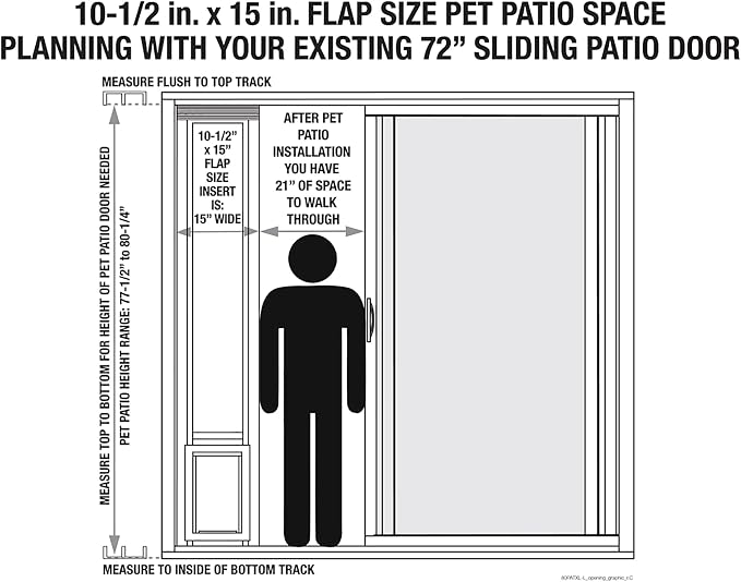 Ideal Pet Products Aluminum Pet Patio Door, 10-1/2" x 15" Flap Size