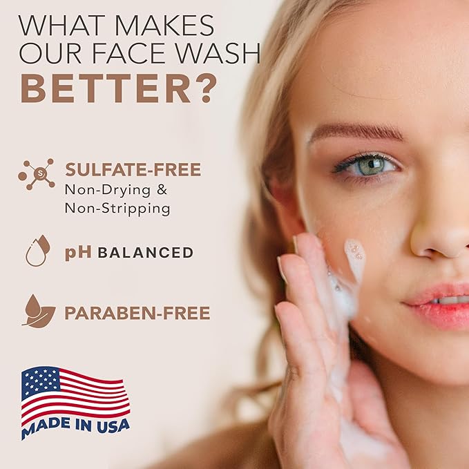 Beauty by Earth Clean Face Wash - USA Made with Organic & Natural Ingredients, Non-Toxic Facial Cleanser