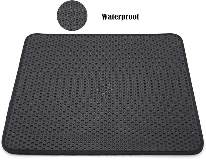 XKMT- Animal Pet Supplies Cats Litter & Housebreaking 75X58 Black Cat litter Mat Double Layer Pad Trapper Folding Pad EVA Foam Rubber