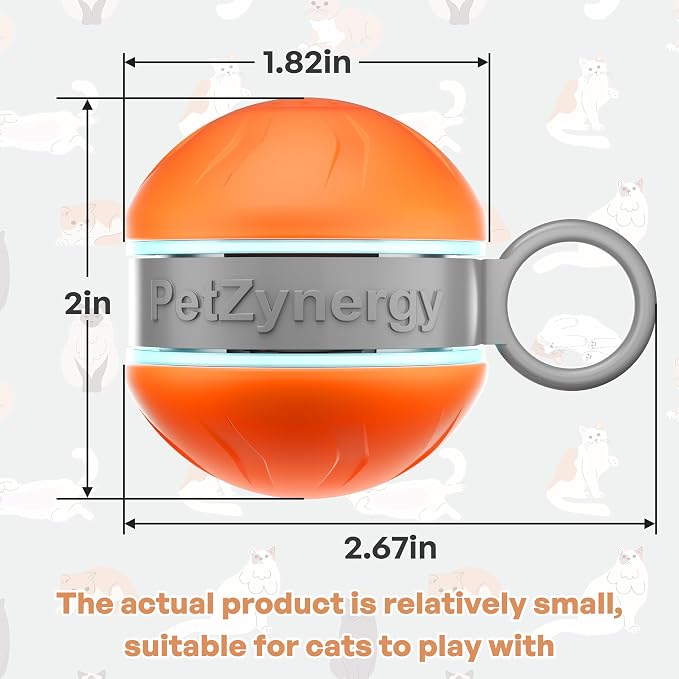 Automatic Cat Ball Toy,Self-Moving Interactive Cat Toy with Bird Chirping Sounds,3 Play Modes,USB-C Rechargeable – Electronic Cat Toys for Indoor Cats & Essential Pet Cat Supplies