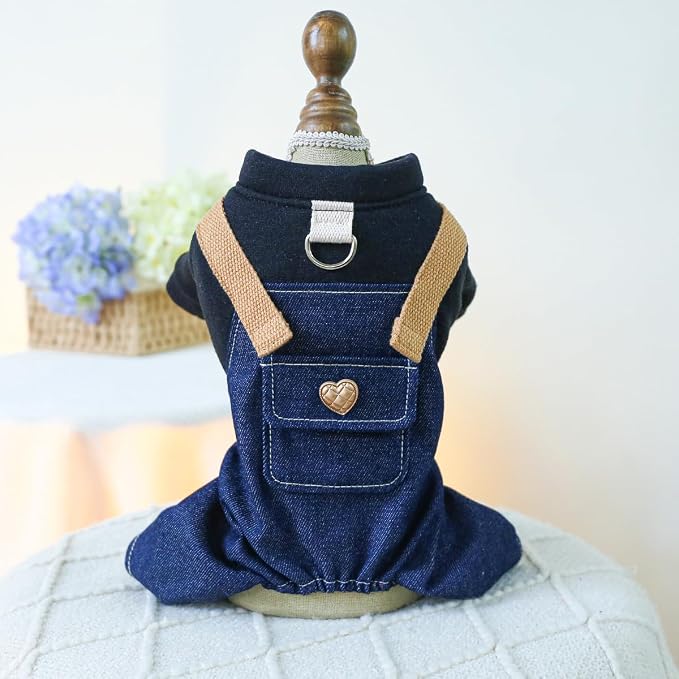 Dog Stylish Overalls Comfortable Puppy One Piece Outfits Summer Bib Overalls for Small Dogs Cute Pet Onesie Jumpsuit Chihuahua Yorkies Birthday Holiday Clothes Cat Costume
