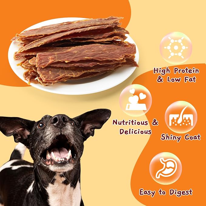 Jungle Calling Slow Roasted Duck Jerky Chewy Treats for Medium & Large Dogs | 10.6 oz High Protein, Limited Ingredient Natural Dog Treats Perfect for Daily Bonding, Skin & Coat Health, Easily Digestible