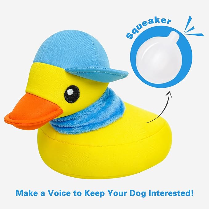 Squeaky Dog Toys, Floating Dog Toys for Indoor or Outward Play, Interactive Dog Gifts for Small and Medium Dogs - Yellow Duck