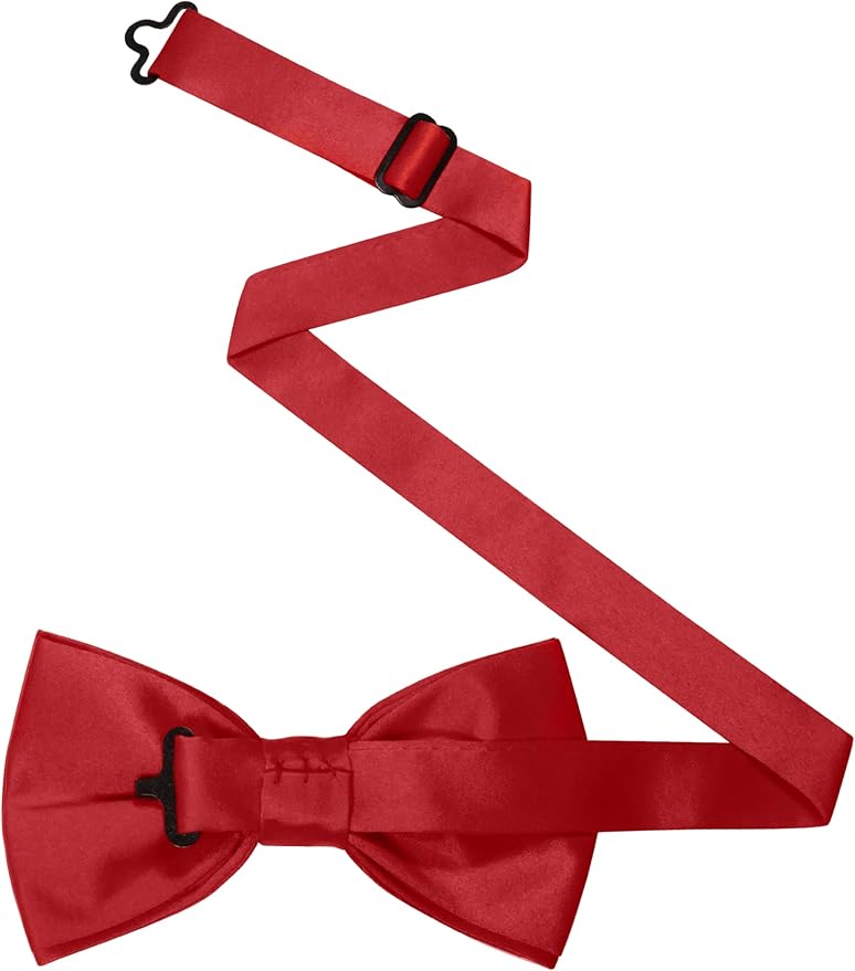 JEMYGINS Solid Color Pre-tied Bow Tie Adjustable Bowtie for Men