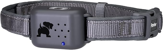 Pavlov Digital Anti Bark Collar, deterrent device to stop dogs barking, no shock only sound & vibration, safe & humane, no bark training for small medium & large dogs, water resistant and lightweight