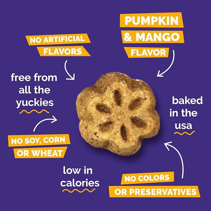 Fruitables Skinny Mini Dog Treats, Training Treats, Pumpkin and Mango, 5oz | Healthy Dog Treats, Crunchy Dog Biscuits, Healthy Puppy Treats, Limited Ingredient, Training Rewards, Made in USA