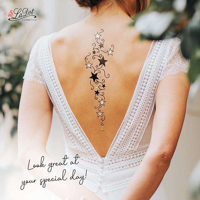 LaDot Temporary Tattoo Stamp– Easy-to-Use Reusable Ceramic Skin Stamp for Creating Custom Temporary Tattoos – Fun Body Art Tool for Parties, Events, and Festivals (Butterfly, Small)