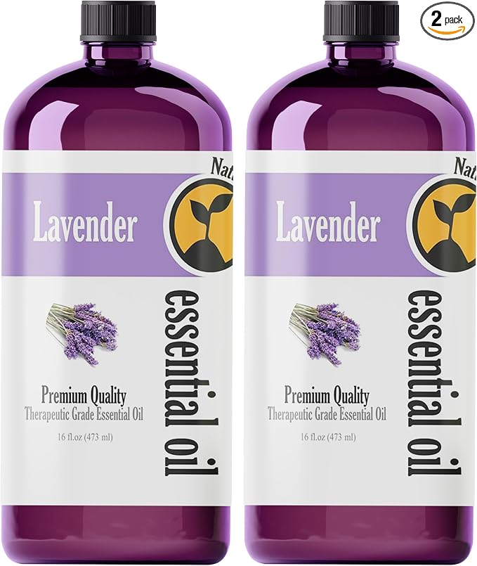 Lavender Essential Oil - 16 Fl Oz (Pack of 2) – for Aromatherapy, Relaxation & Candle Making – Lavender Diffuser Oil