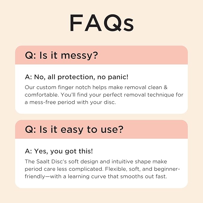 Saalt Menstrual Disc Duo – Reusable Period Disc for 12-Hour Protection – BPA & Latex Free – Easy Removal – Soft, Flexible, and Comfortable