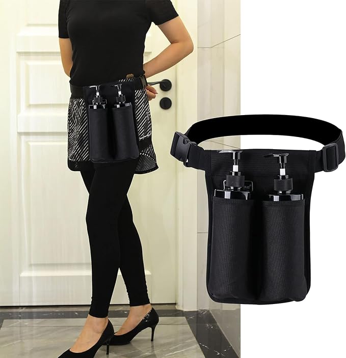 Massage Bottle Bag， Massage Oil Holster， Massage Therapist ， Massage Lotion (TH2KD-9DBlack-New)