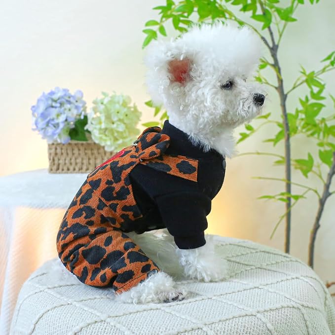 Dog Stylish Overalls Comfortable Puppy One Piece Outfits Summer Bib Overalls for Small Dogs Cute Pet Jumpsuit Onesie Chihuahua Yorkies Birthday Holiday Clothes Costume