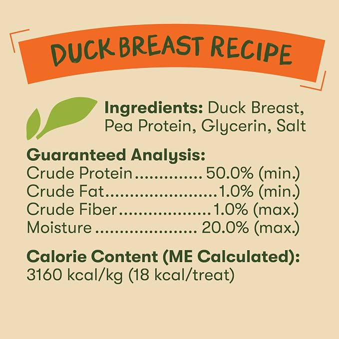 Pet 'n Shape Duck Breast Jerky Dog Treats - 16 Ounce | Premium duck breast recipe, Limited ingredients, Wheat and soy free, Training reward, For all life stages, High protein