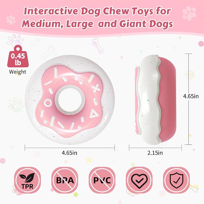 Tough Dog Chew Toys Indestructible Squeaky Toys for Aggressive Chewers Outdoor Swimming Interactive Tough Chew Toys for Medium and Large Dogs