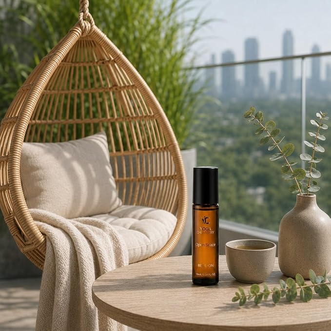 Open Space Pure Essential Oils Roll On | Openness & Release Mood Ritual | Pre-Diluted Aromatherapy Pulse Point Roll On | Rosemary, Eucalyptus & Peppermint Blend | 10 ml / 0.34 fl oz