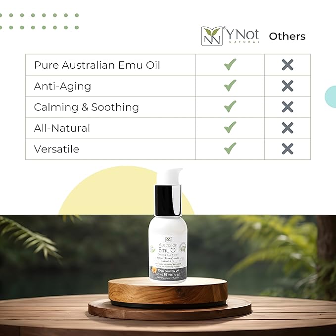 Y Not Natural Pure Emu Oil - Organic Moisture for Face, Body, Hair, Scalp & Nails - Rich in Omega 3-6-9, Vitamins & Essential Minerals - Australian Emu Oil (200ml) 6.76 fl oz - Pink Sugar