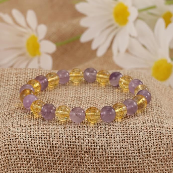 Crystal Vibe 8mm Beaded Bracelets For Women Men - Healing Crystal Bracelet - Adjustable Size